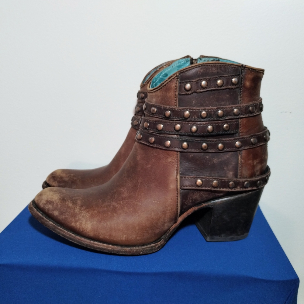 Studded Brown Ankle Boots